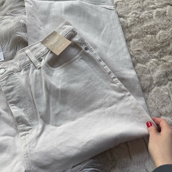 NWT Madewell Low-Slung Baggy Jeans in Vintage Ivory - Picture 7 of 14